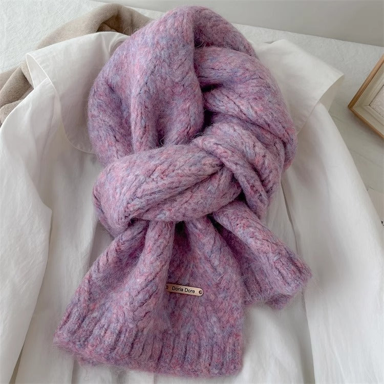 Wool blend knitted scarf