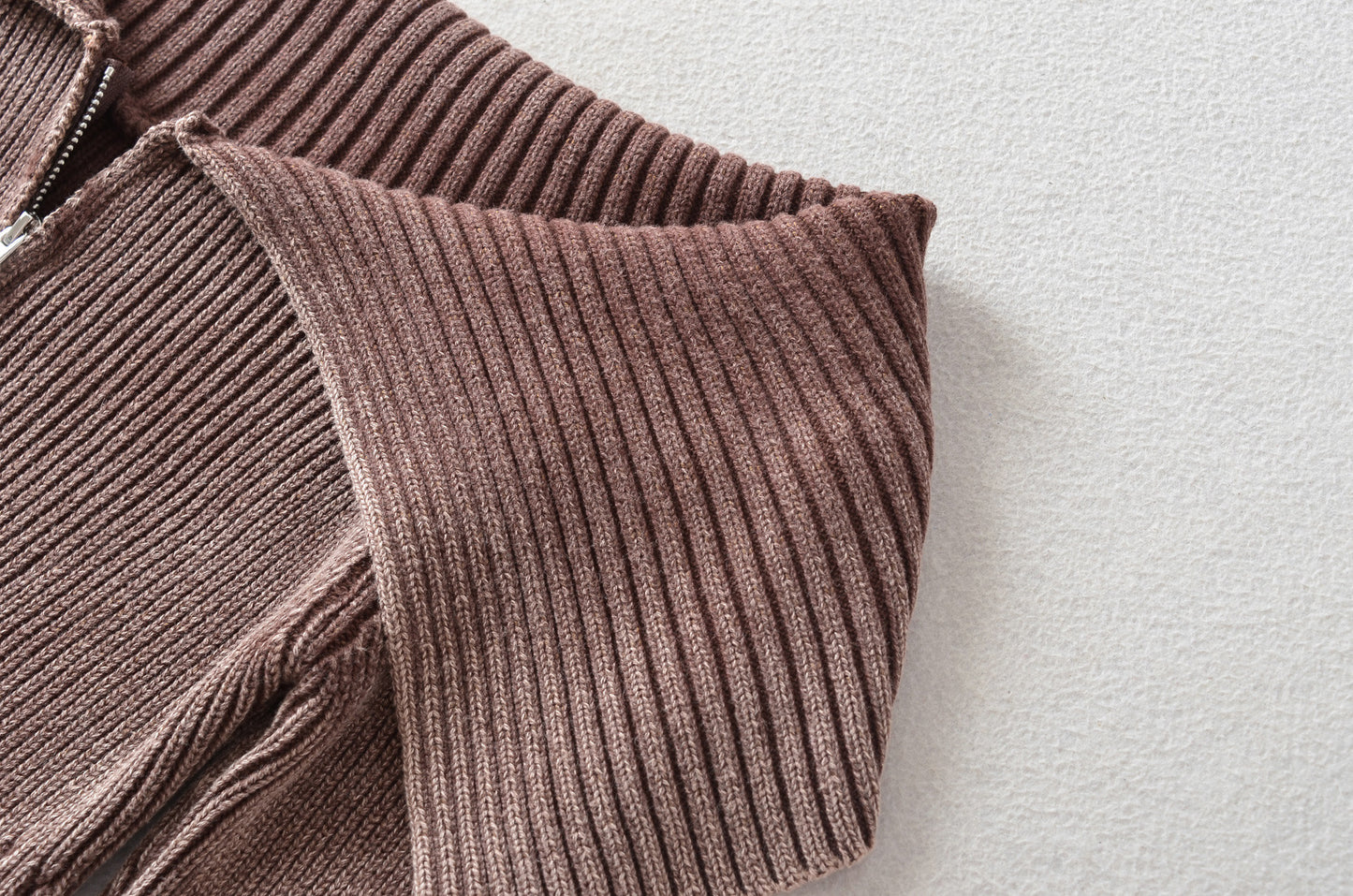 Bateau collar knitted cardigan
