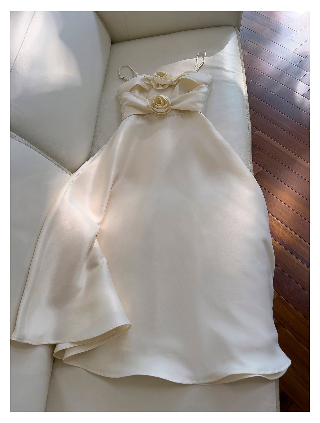 Floral Satin Party Gown Dress