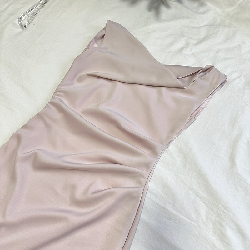 Swing collar, sloping shoulders, French waisted fishtail skirt for women