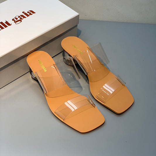 Crystal clear high heel fashion sandals