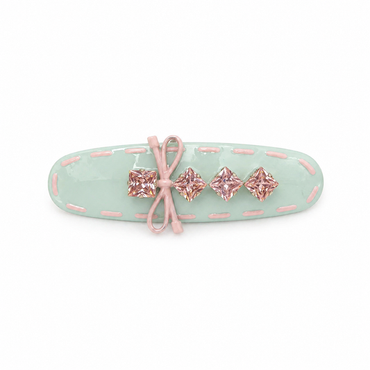 Hair Clip in Mint Strawberry Cake