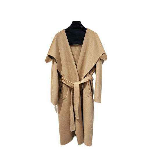 Lapel wool coat