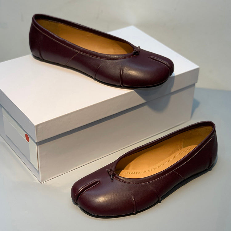 Vintage sheepskin ballet flats