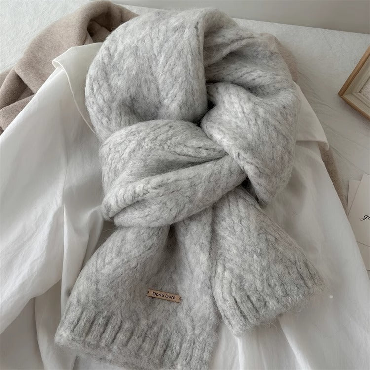 Wool blend knitted scarf