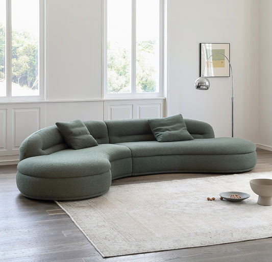 Retro sofa crescent sofa curved designer moon sofa villa double-sided fabric sofa