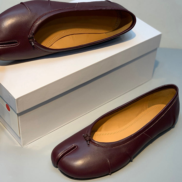 Vintage sheepskin ballet flats