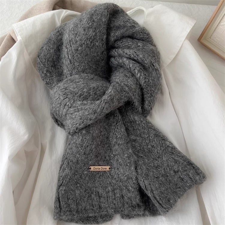Wool blend knitted scarf