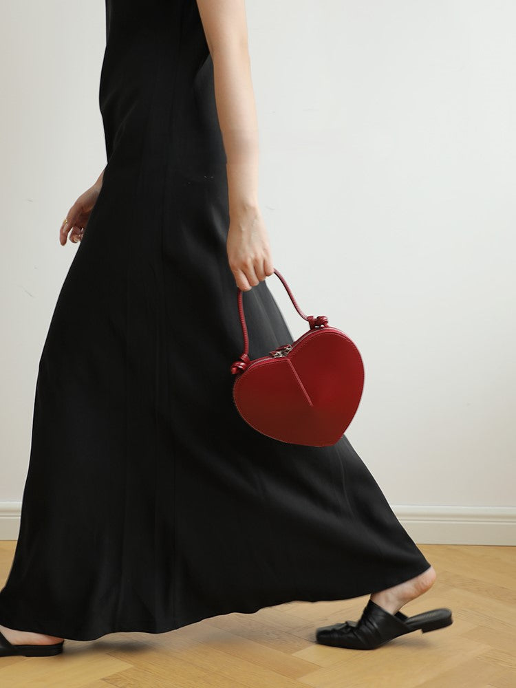 Genuine leather heart bag messenger bag handbag
