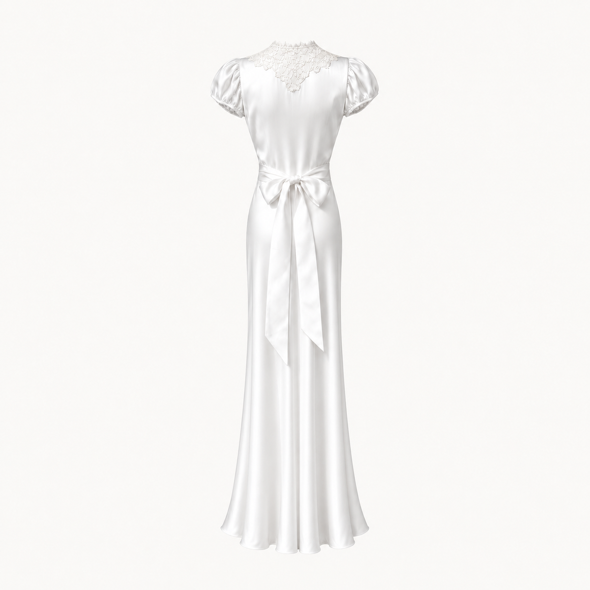 Luna Silk Lace-Trim Maxi Dress