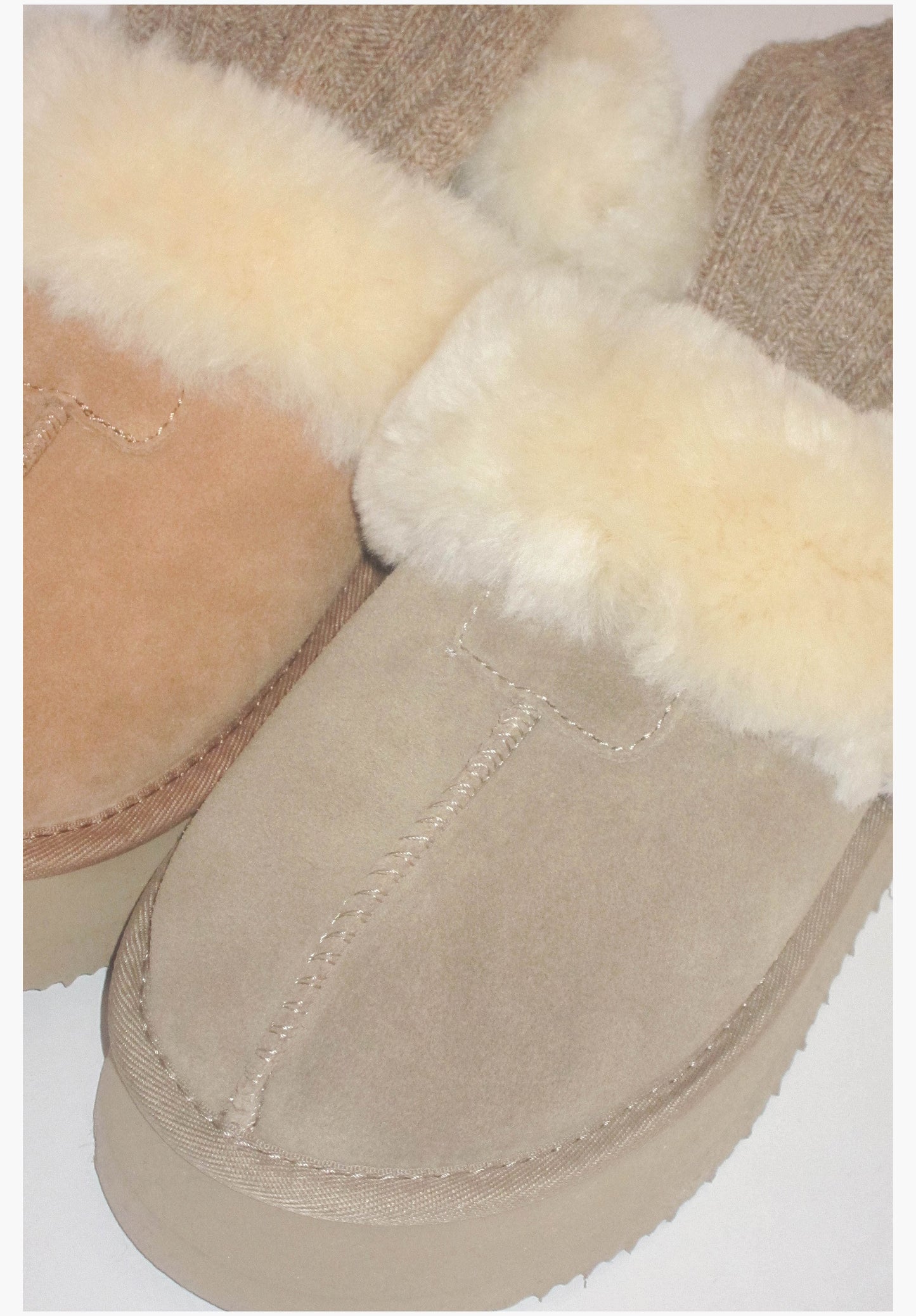 Handmade fur and velvet cotton shoes