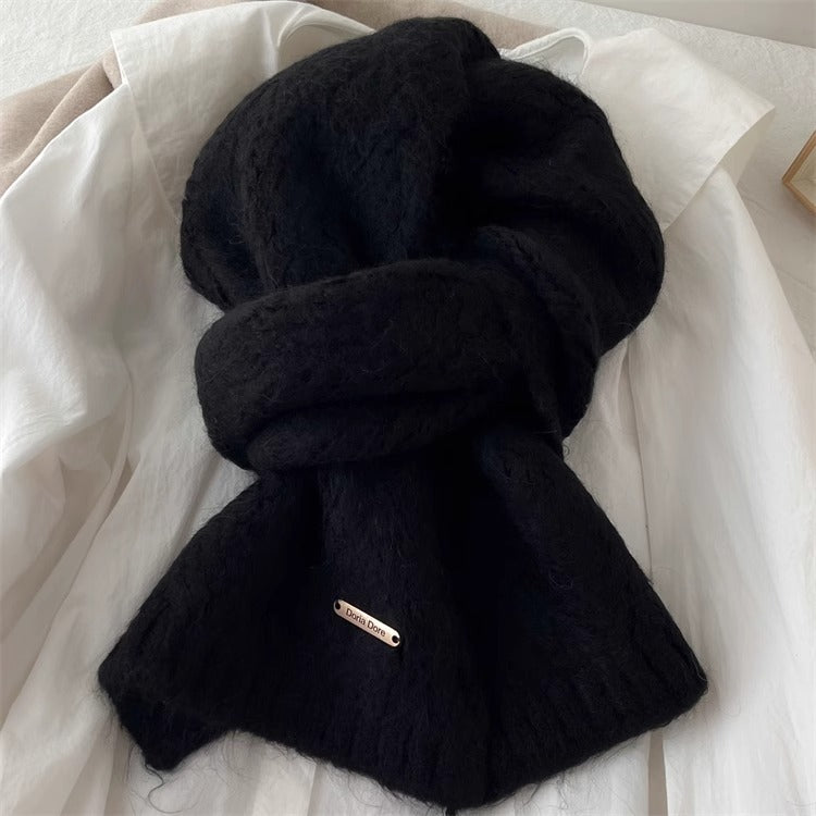 Wool blend knitted scarf
