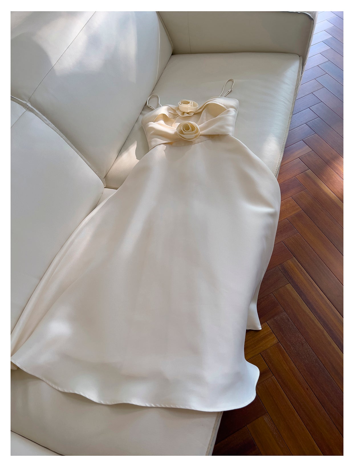 Floral Satin Party Gown Dress