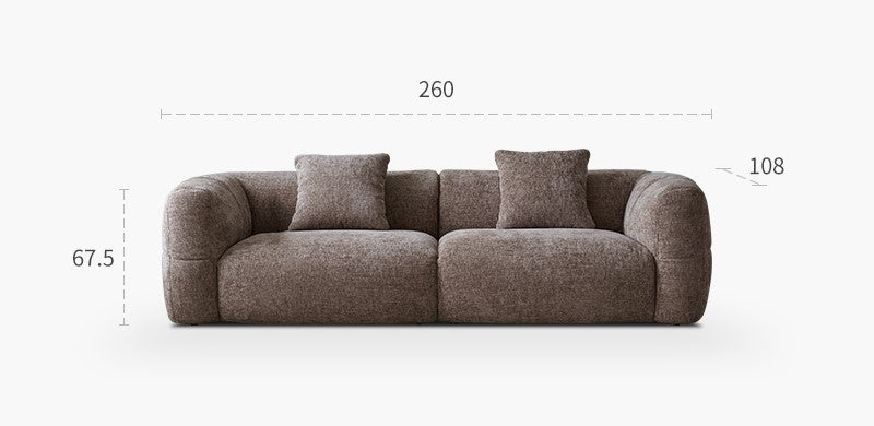 Big white sofa small apartment retro French cream style brown villa large flat fabric sofa