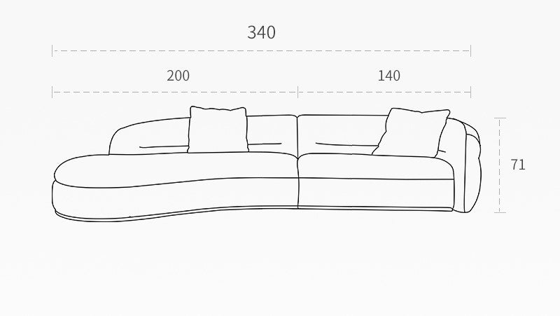 Retro sofa crescent sofa curved designer moon sofa villa double-sided fabric sofa