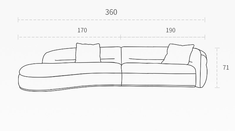 Retro sofa crescent sofa curved designer moon sofa villa double-sided fabric sofa