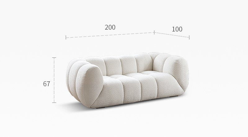 Light French retro cream style puff sofa marshmallow fabric sofa special offer