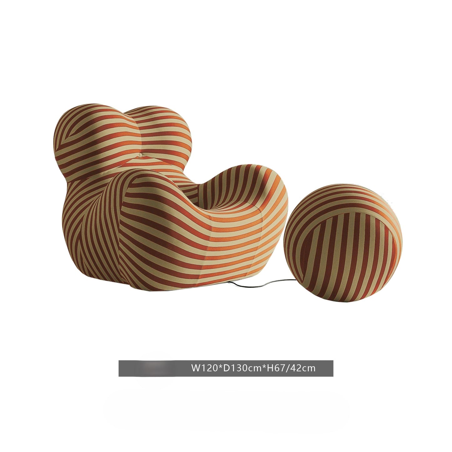 Mother's Arms Single Modern Simple SERIE UP Casual Armrest Fabric Striped Casual Full Cotton Sofa Chair