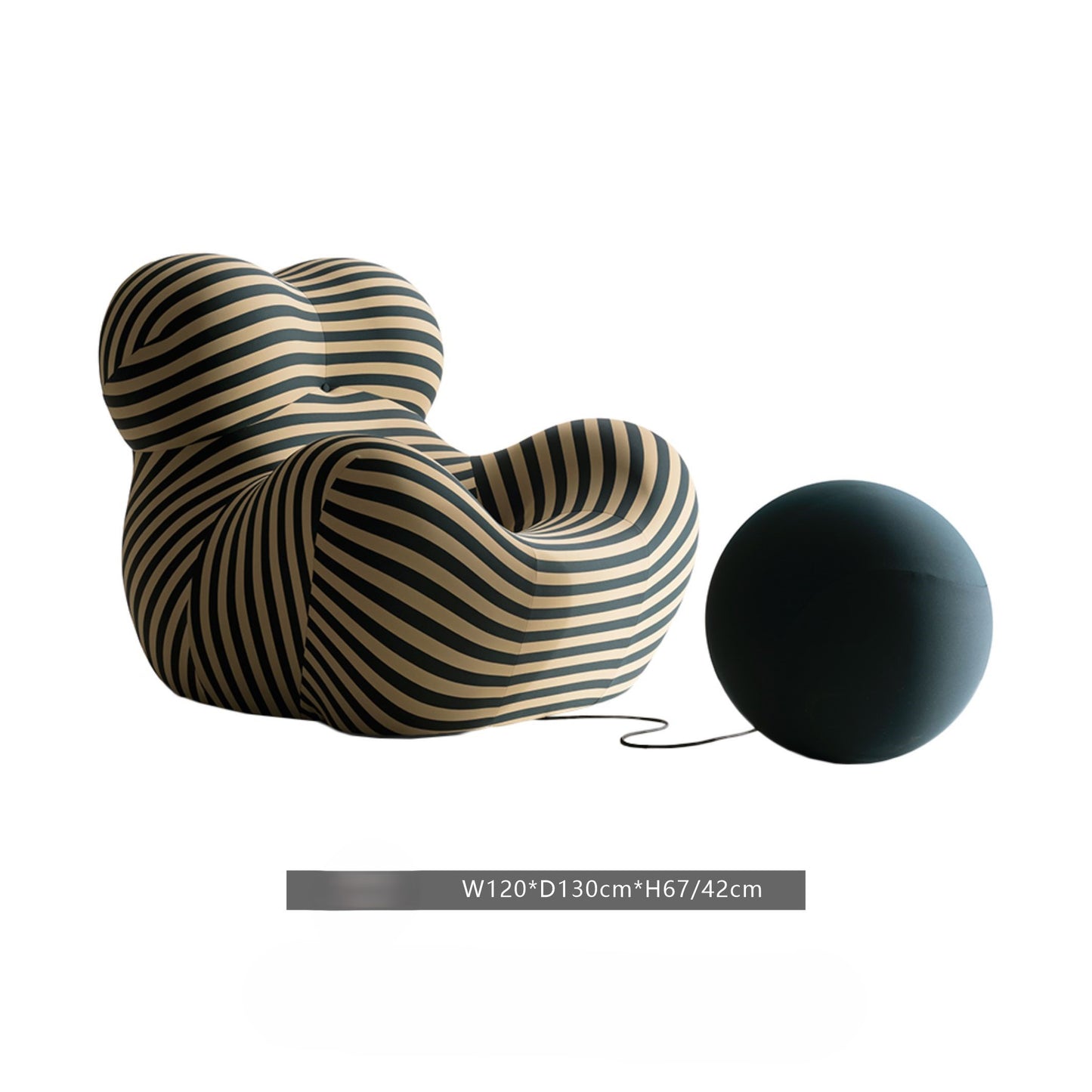 Mother's Arms Single Modern Simple SERIE UP Casual Armrest Fabric Striped Casual Full Cotton Sofa Chair