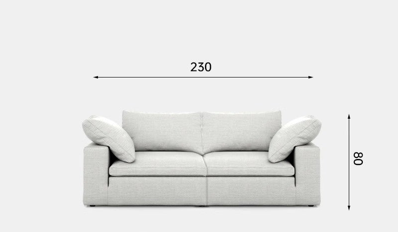 Cloud sofa cream style Italian living room down high-end villa linen cotton linen lazy fabric sofa