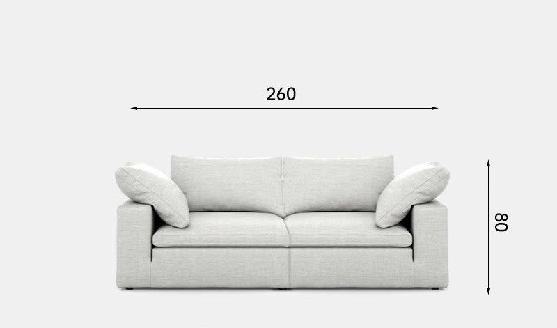 Cloud sofa cream style Italian living room down high-end villa linen cotton linen lazy fabric sofa