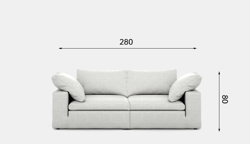 Cloud sofa cream style Italian living room down high-end villa linen cotton linen lazy fabric sofa
