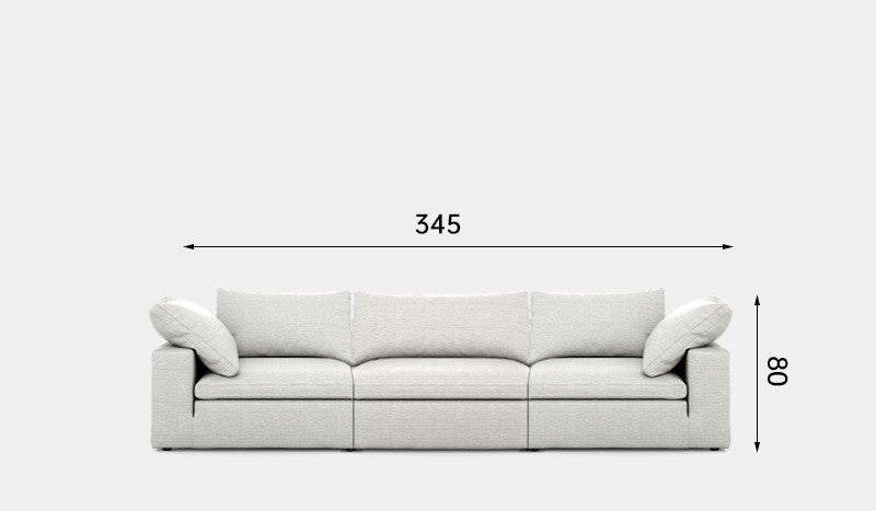 Cloud sofa cream style Italian living room down high-end villa linen cotton linen lazy fabric sofa