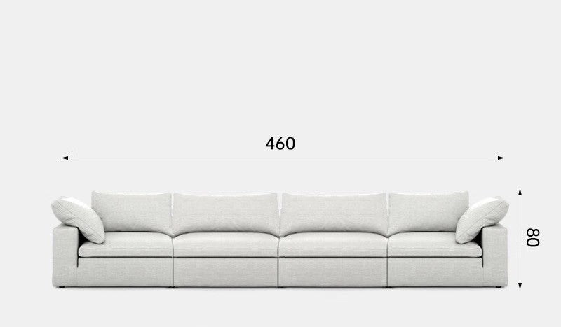 Cloud sofa cream style Italian living room down high-end villa linen cotton linen lazy fabric sofa
