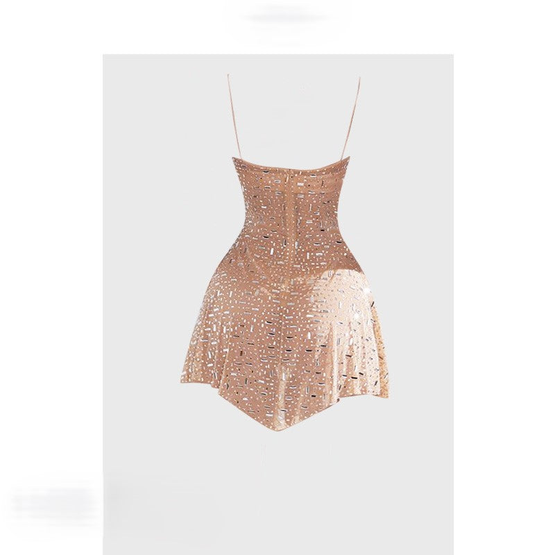 Diamond suspender dress