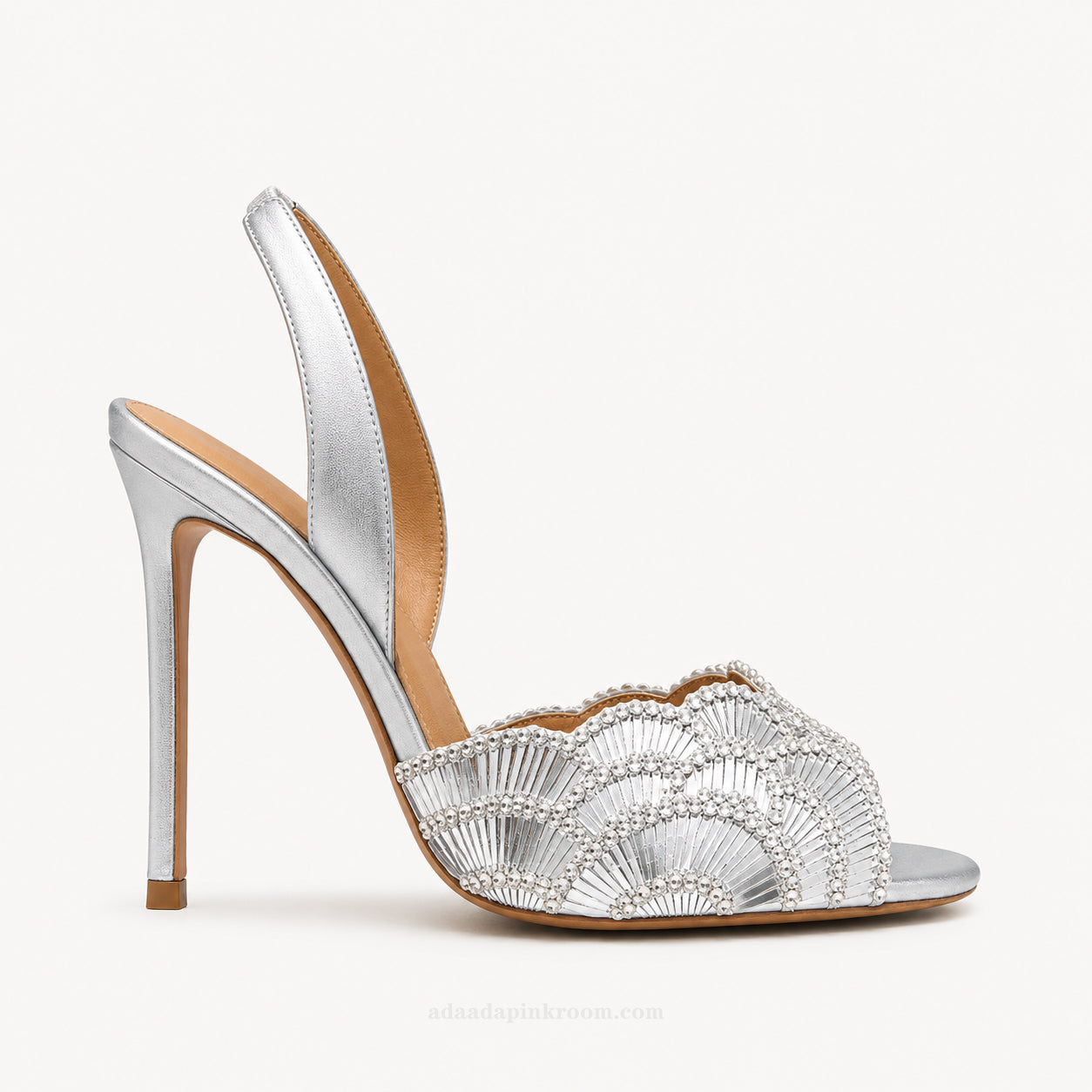 Embellished Slingback High-Heel Sandals