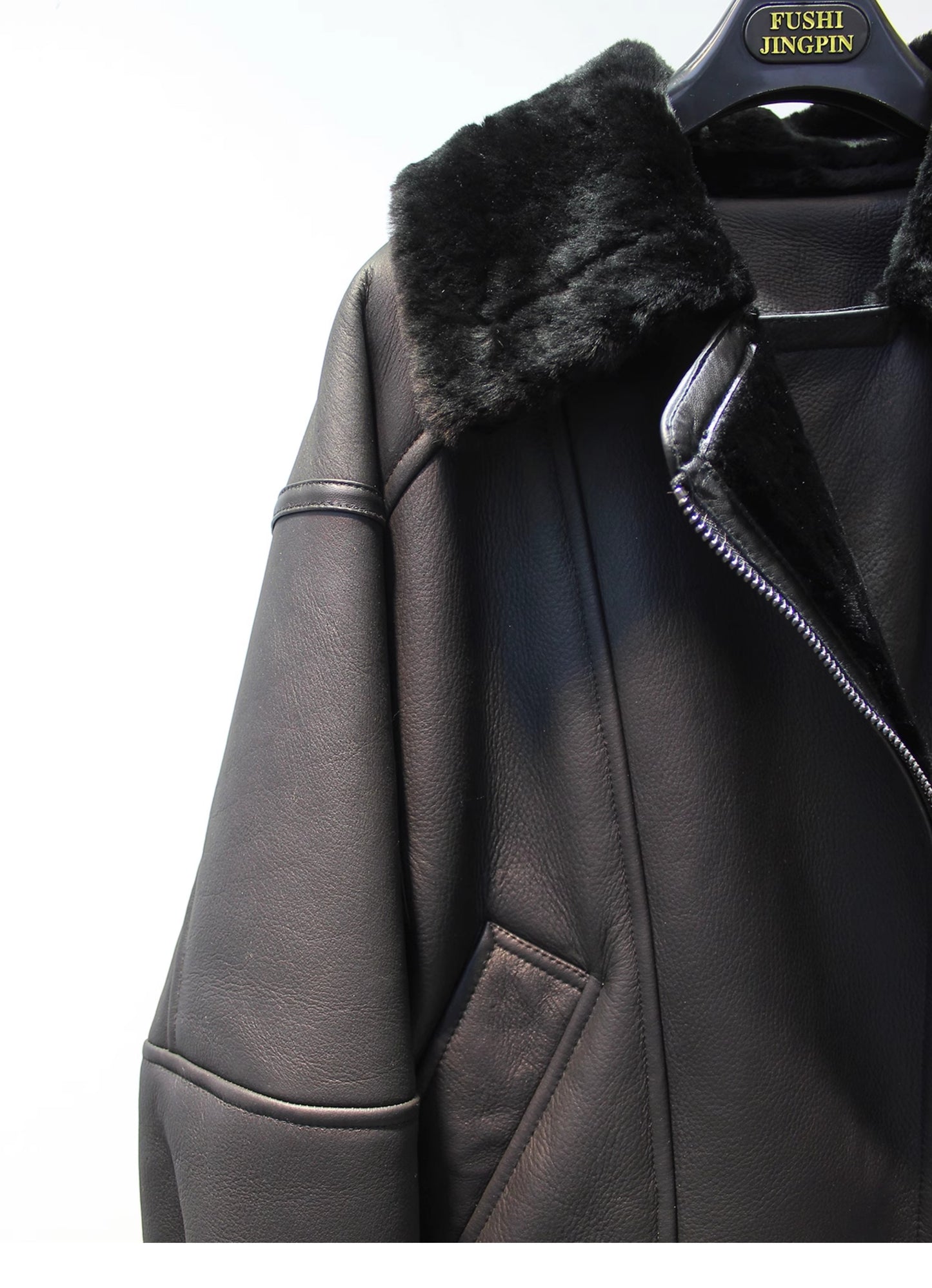 Shearling Fur Biker Jacket