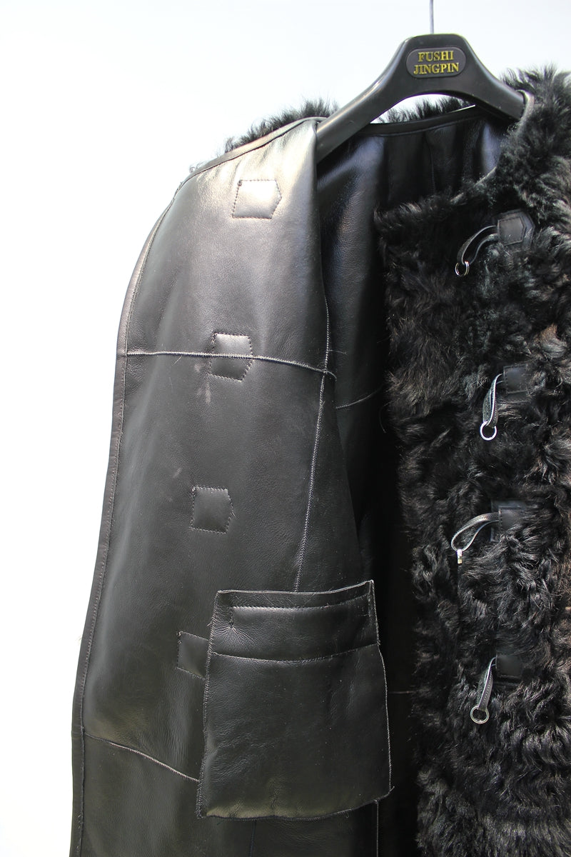 Tuscan fur one-piece fashionable round neck mid-length fur
