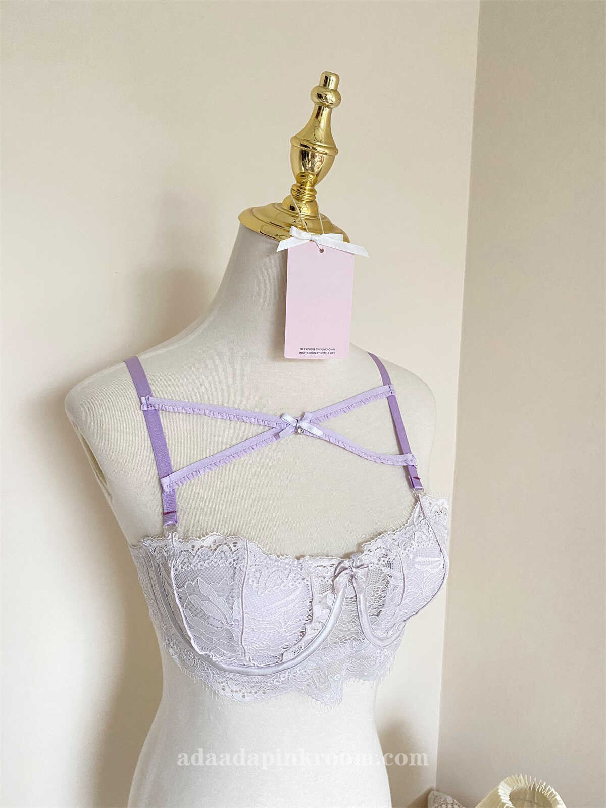 Purple lace underwear tube top thin inside