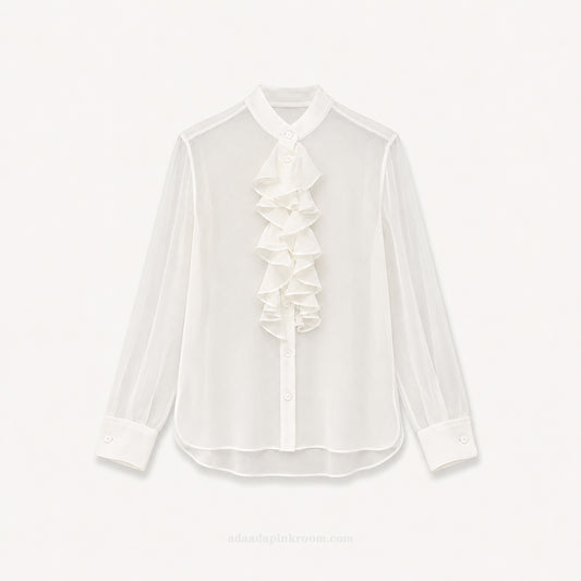 Ruffled Sheer Blouse