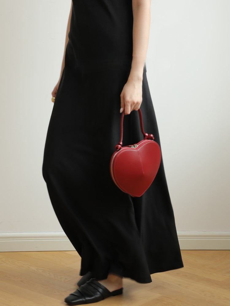 Genuine leather heart bag messenger bag handbag
