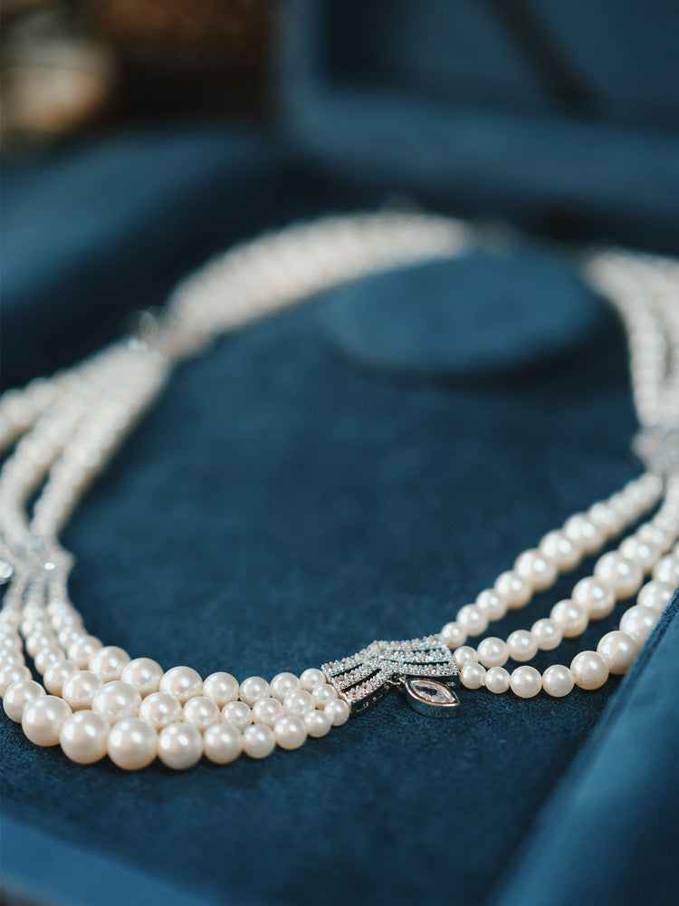 Layered Pearl Necklace Bridal Dress Accessories