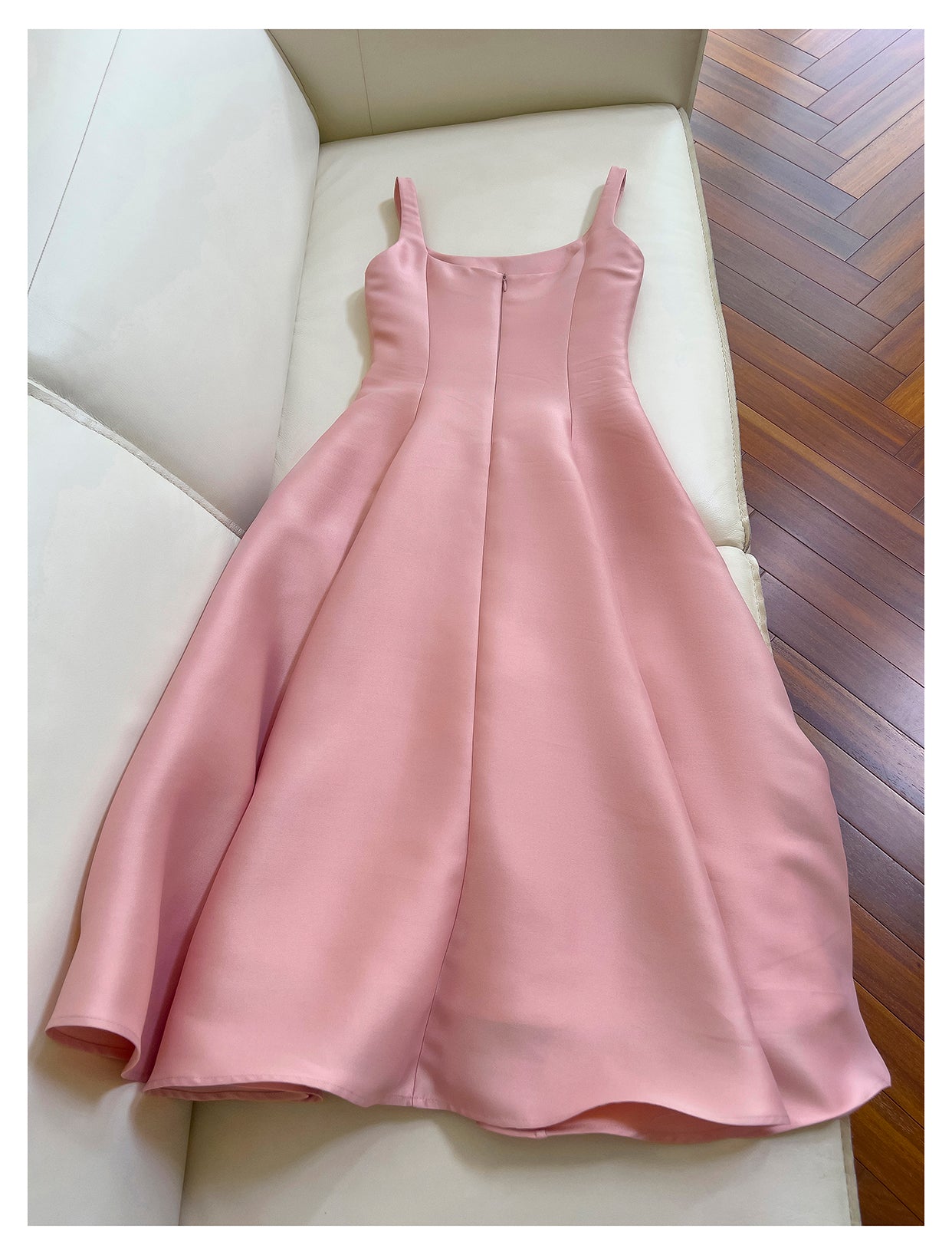 Pink suspender satin light luxury dress