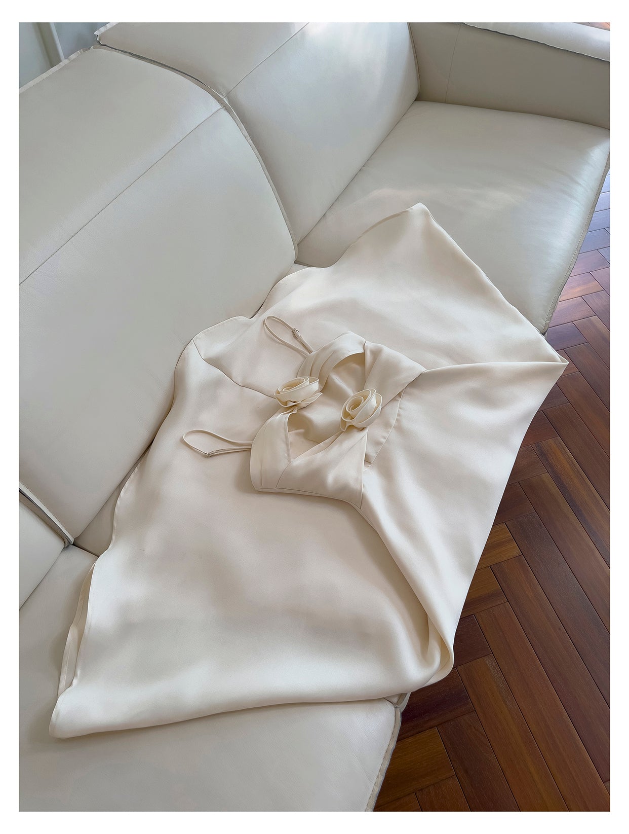 Floral Satin Party Gown Dress