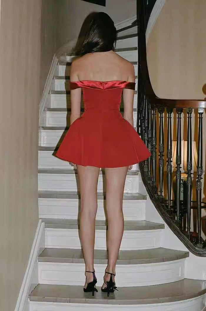 French velvet celebrity birthday party dress