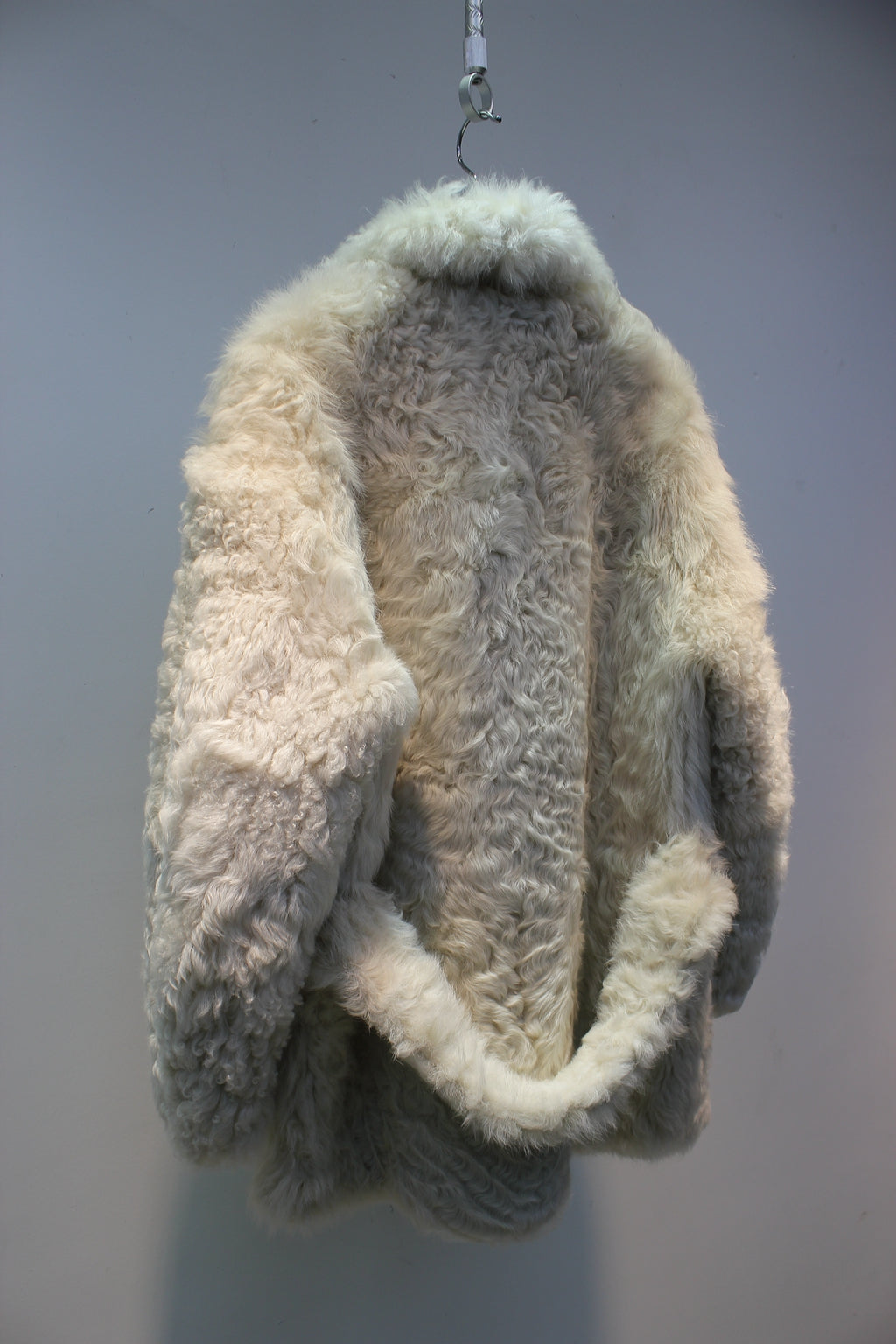 Tuscan sheepskin mid-length fur coat with one lapel