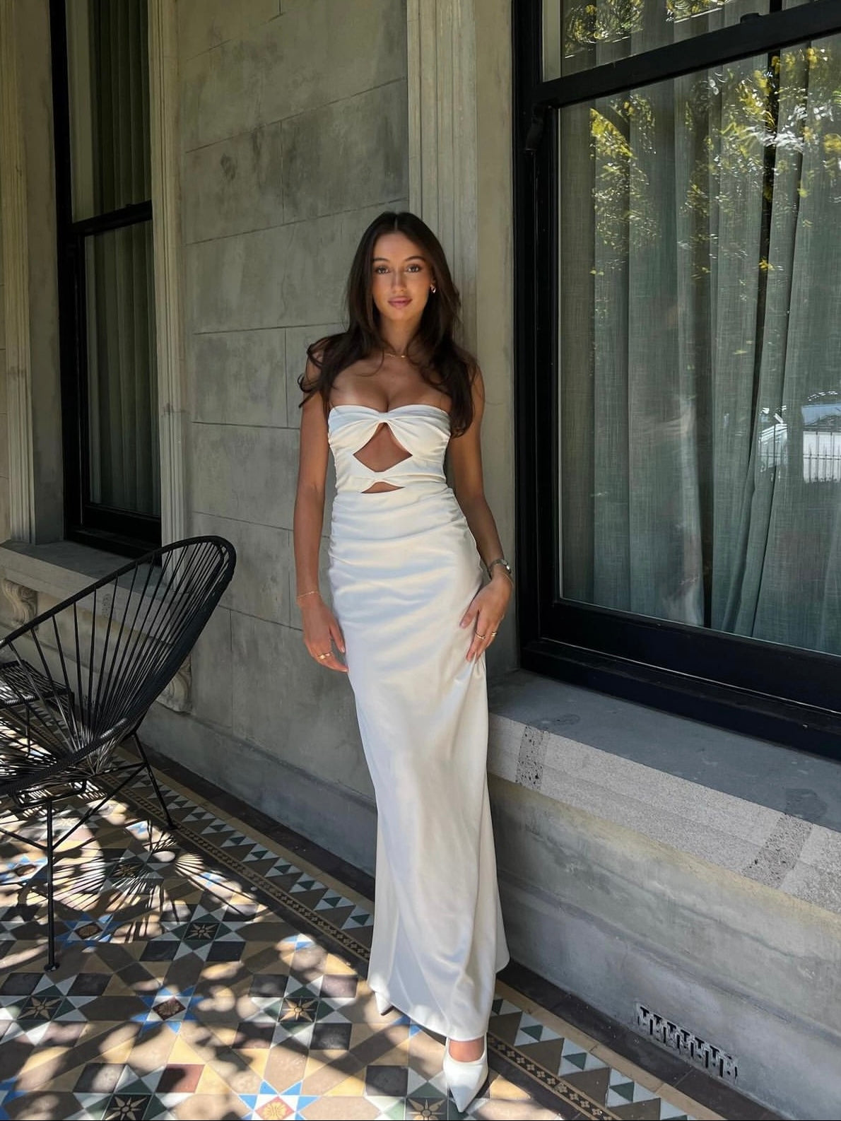 Strapless Butterfly Hollow Dress