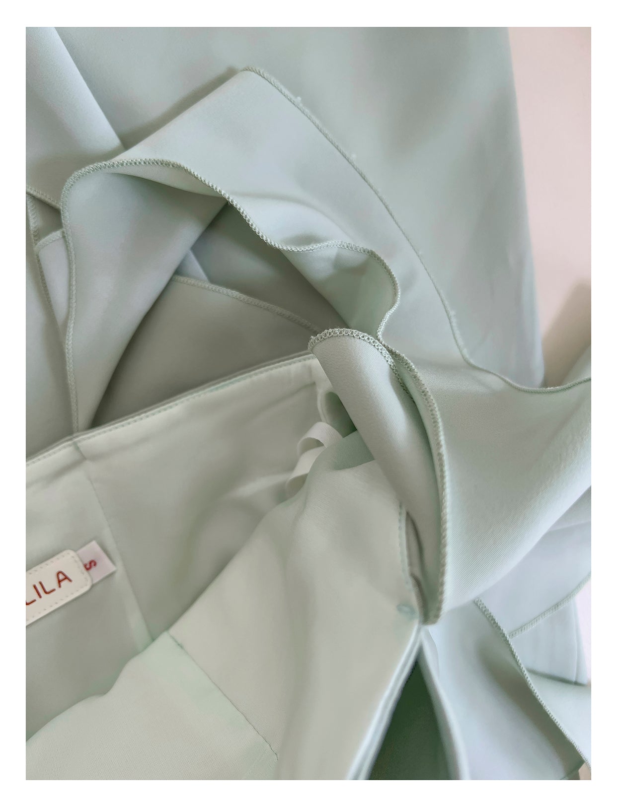 Mint Green Square Neck Ribbon Slim Fit Satin Dress