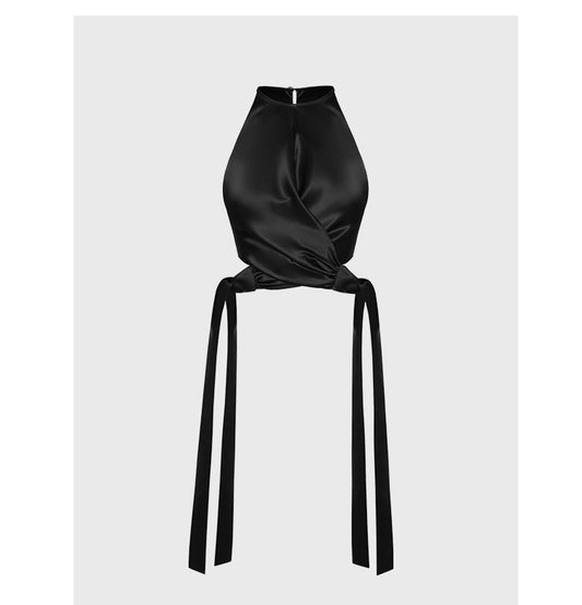 Short black camisole vest