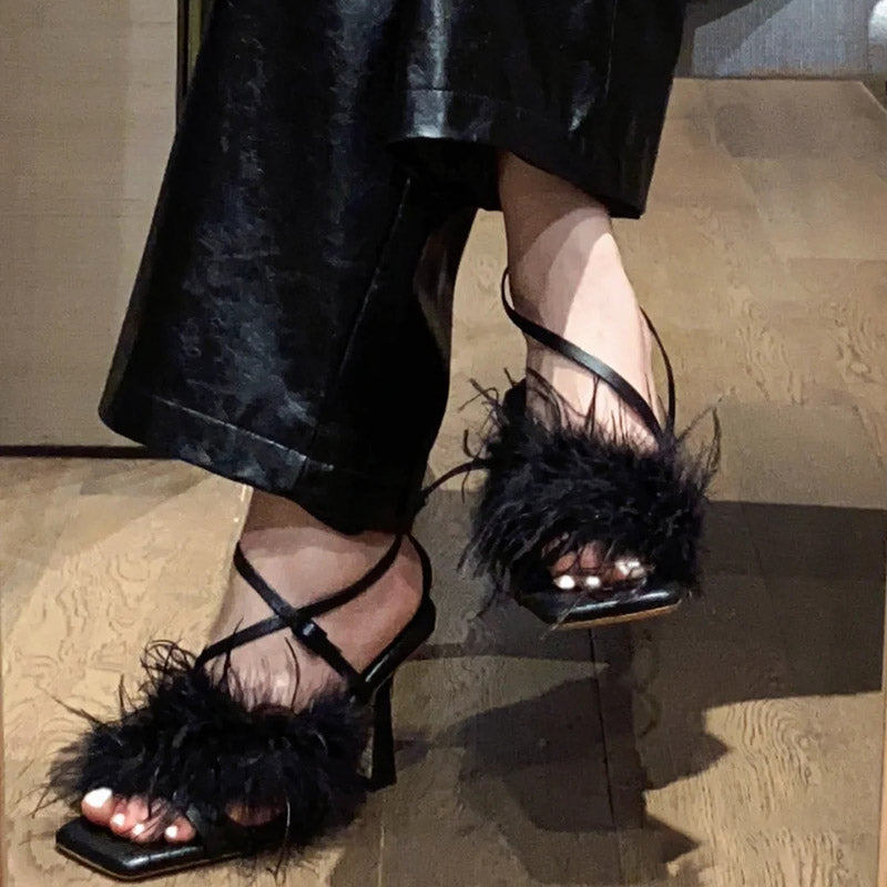New Fairy Feathered Shuttlecock Sandals
