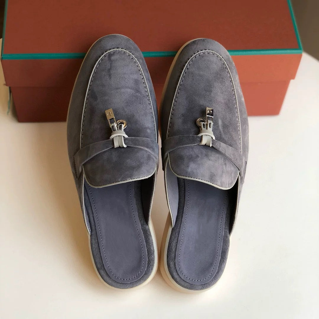 Genuine leather flat casual half-slipper loafers  3