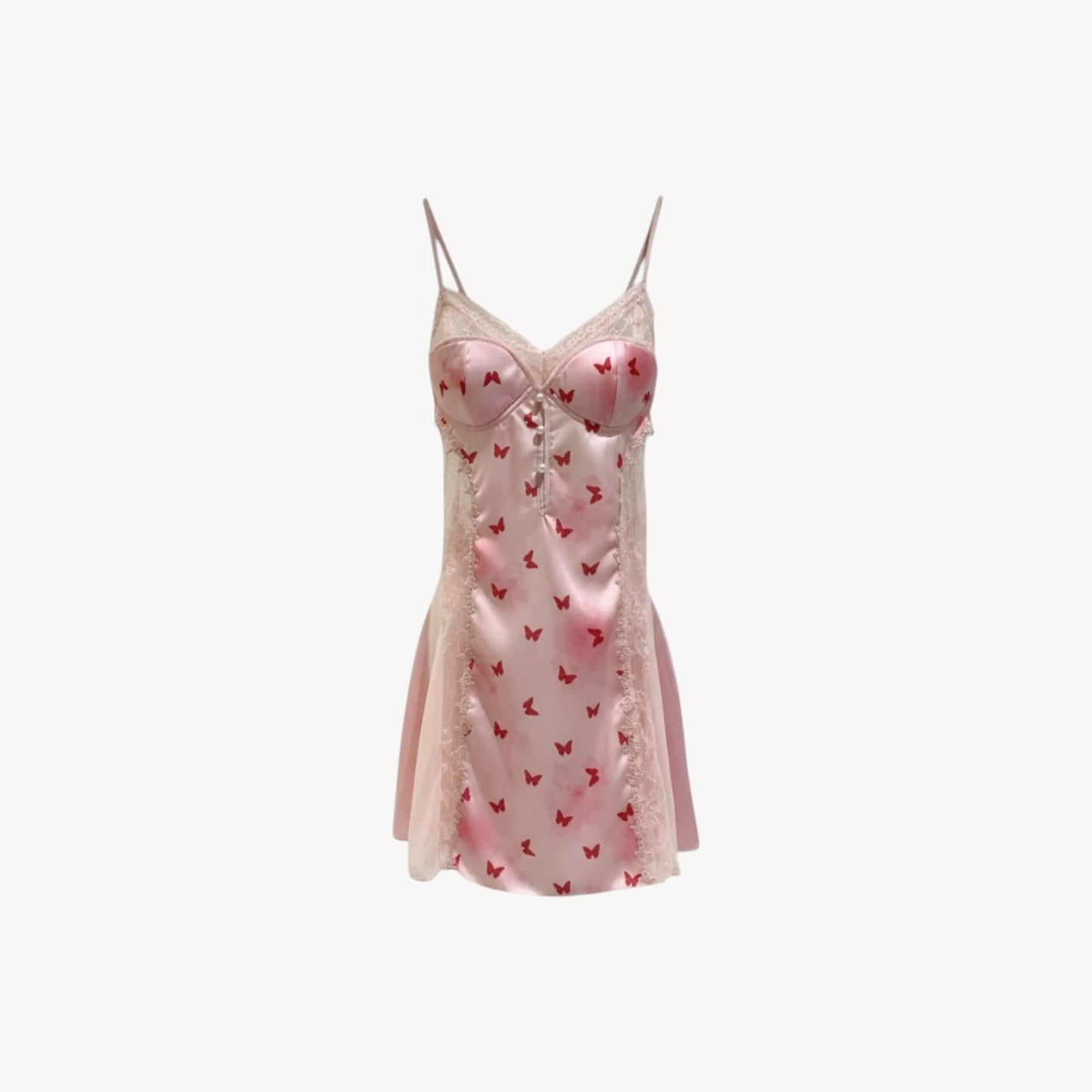 BUTTERFLY SATIN NIGHTDRESS