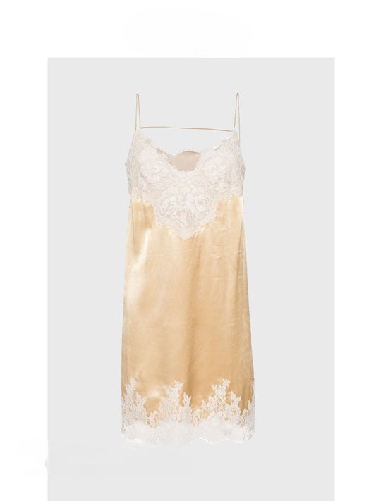 Lace hem suspender dress