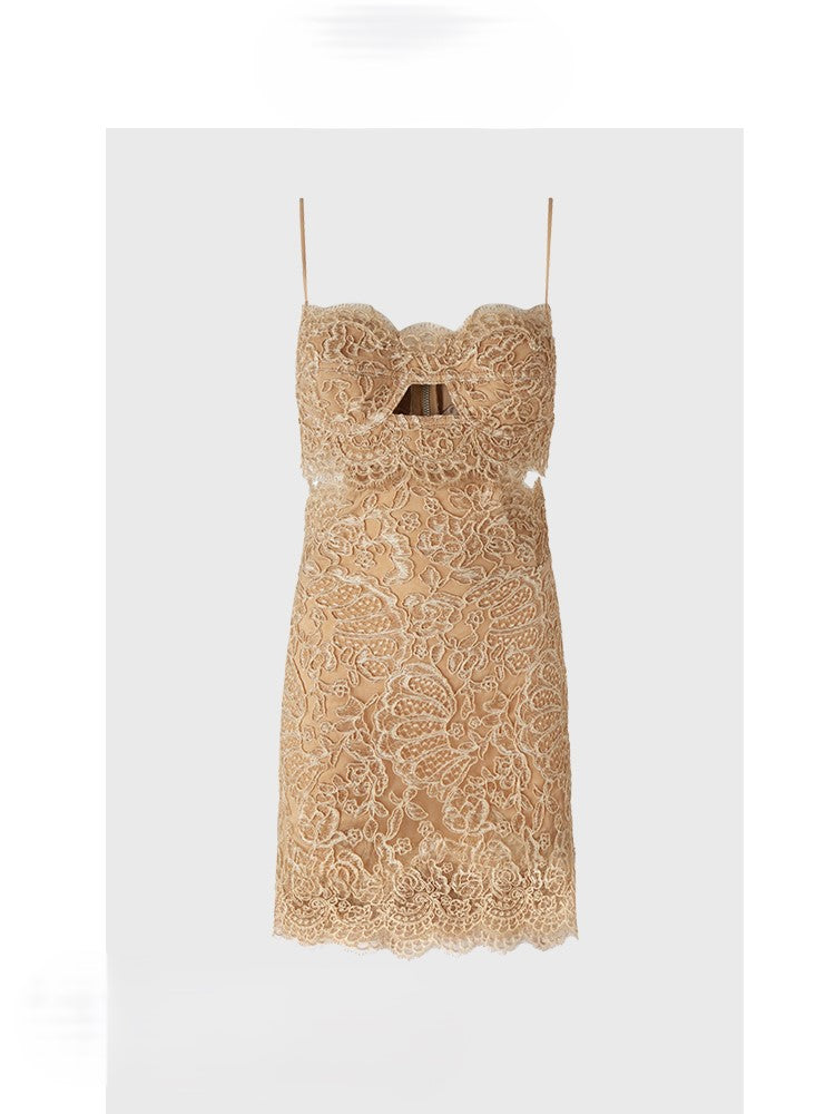 Lace suspender dress