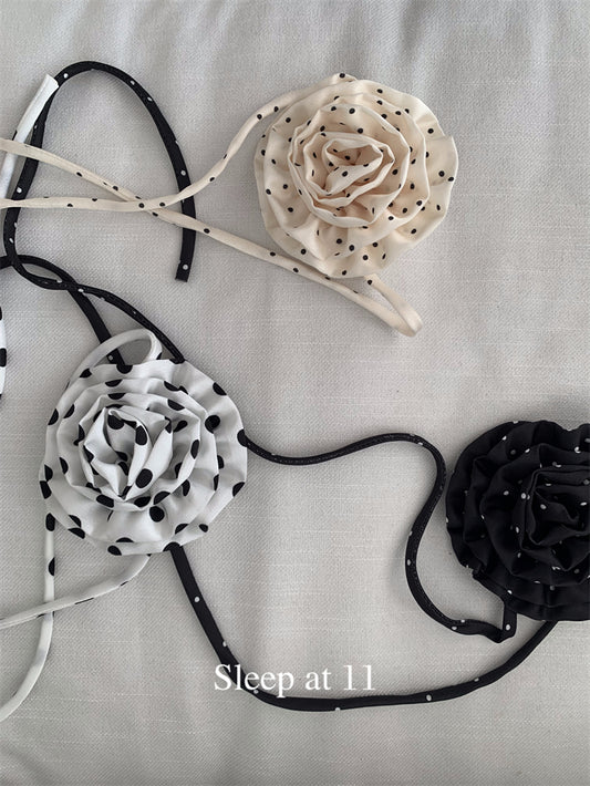 Versatile flower hair accessories, hair rope straps, camellia hair accessories