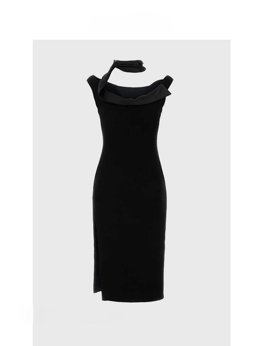 Black Halter Neck Dress